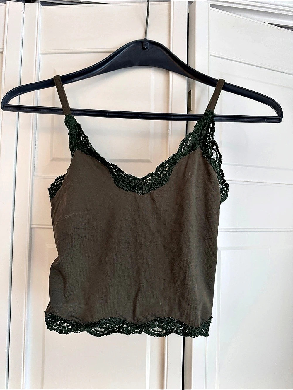 Only Hearts So Fine Lace Crop Cami Brown